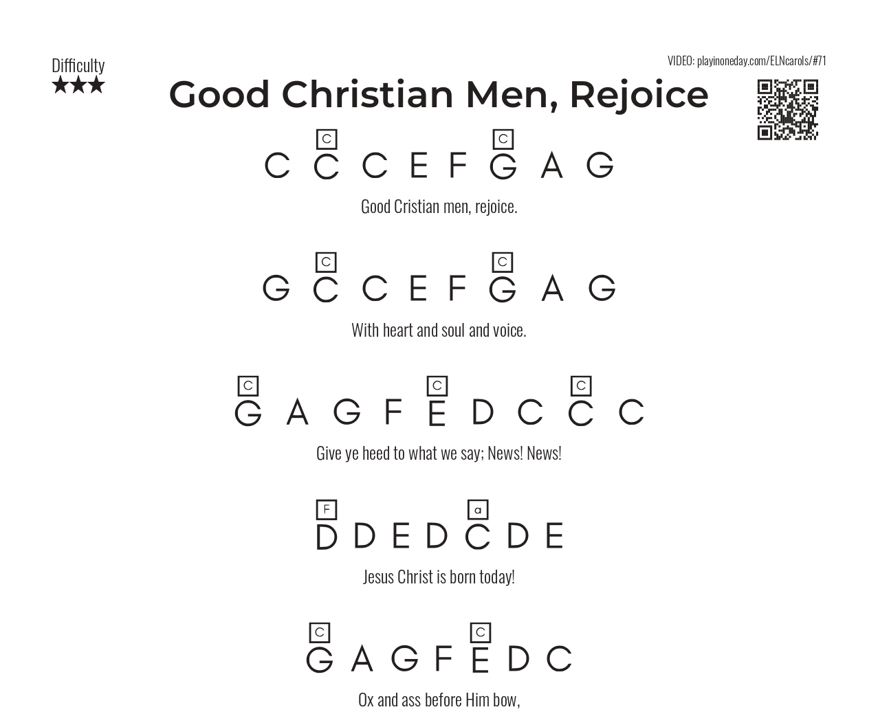  Good Christian Men Rejoice letter notes tutorial